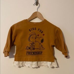 Zara Kids' Tan Sweatshirt with Peanuts Design